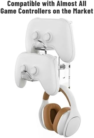 NiHome Controller Holder Wall Mount, Dual Gamepad Headphone Hanger Xbox PS5 - Image 4