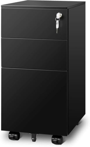 DEVAISE 3 Drawer Mobile File Cabinet, Fully Assembled Metal Filing Cabinet - Image 7