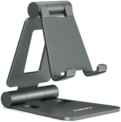 Nulaxy Full Aluminum Dual Folding Cell Phone Stand for Desk, Gray by Nulaxy