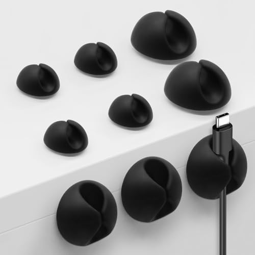 Cable Clips, Phone Cord Organizer for Wire Management, Black 9 PCS by MYKURS