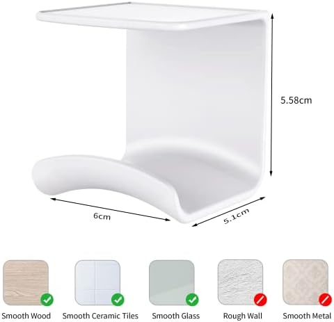 Under Desk Headphone Hanger, Adhesive Hook, White 1 Pack - Image 4