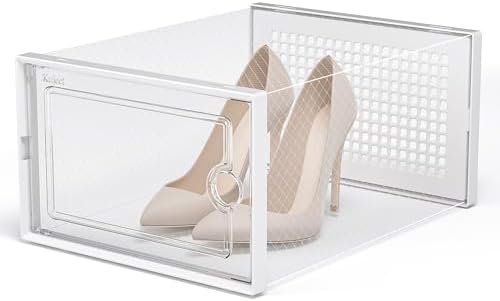 Kuject X-Large Shoe Storage Boxes 12 Pack, Clear Stackable Shoe Organizer - Image 5
