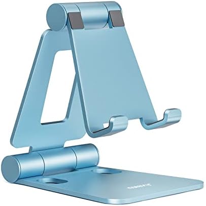 Nulaxy Full Aluminum Dual Folding Cell Phone Stand for Desk, Blue by Nulaxy