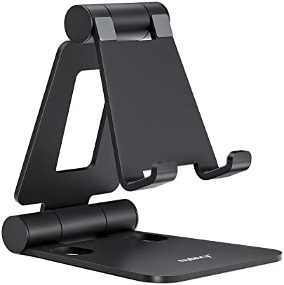 Nulaxy Full Aluminum Dual Folding Cell Phone Stand for Desk, Black by Nulaxy