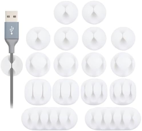 16PCS White Self Adhesive Cable Clips, Cord Holder, Cord Organizer by OHill