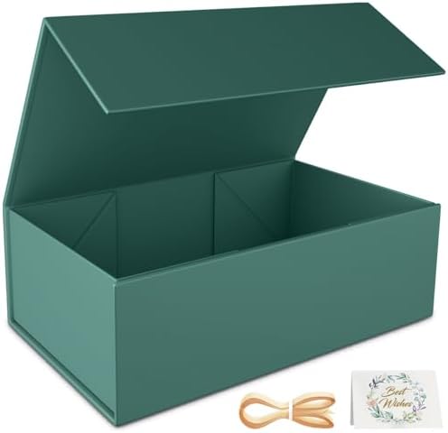 Green Gift Box, 12x6x4'' Gift Boxes with Lids for Presents by RYDDOY