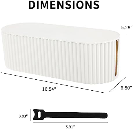 Cable Management Box, Cord Hider Box with Lid, Large, White - Image 2