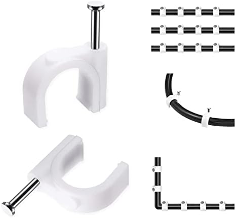 Cable Nails Clips, 100 Pcs, 8mm, Wire Wall Clips, White by Abnii
