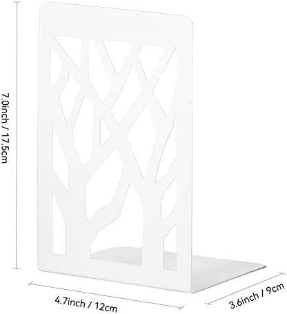 Book Ends, Bookends, Bookends for Shelves, Bookend, Book Ends for Heavy Books, White Metal Book Shelf Holder Home Decorative, Book Stoppers for Shelves, Bookend Supports 3 Pair - Image 4