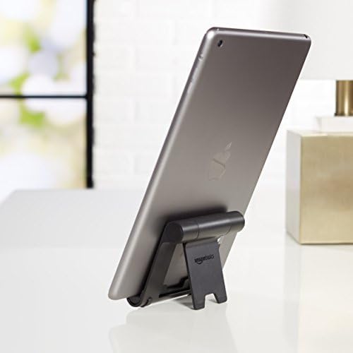 Amazon Basics Multi-Angle Portable Foldable Stand for iPad Tablet, E-reader and Phone, Sturdy Hands-Free Viewing, Black - Image 2