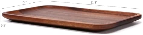 10 Pack Serving Acacia Wood Valet Tray for Men Women, Catch All Acacia Mens Key Dump Bedside Nightstand Organizer EDC Decorative Wooden Tray for Phone Watch Wallet Keys Jewelry - Image 2