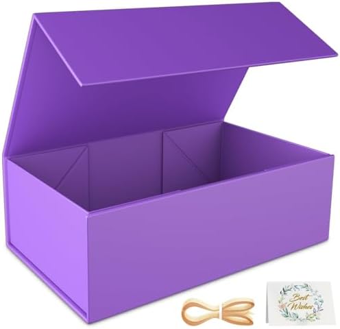 RYDDOY Purple Gift Box, 13.8x9.5x4.3'' Large Gift Boxes with Lids by RYDDOY