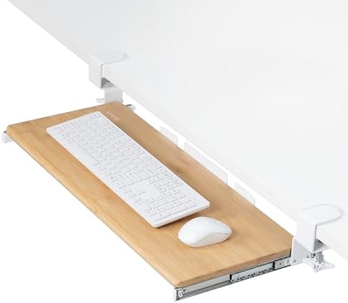 VIVO Real Bamboo Clamp-on 27 x 11 in Keyboard Tray, MOUNT-KB05O by VIVO