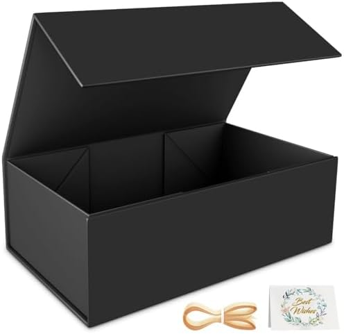 RYDDOY Black Gift Box, 13.8x9.5x4.3'' Large Gift Boxes with Lids by RYDDOY