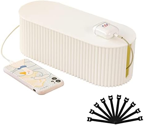 Cable Management Box, Plastic Cord Hider Box, Small, White by FABROK