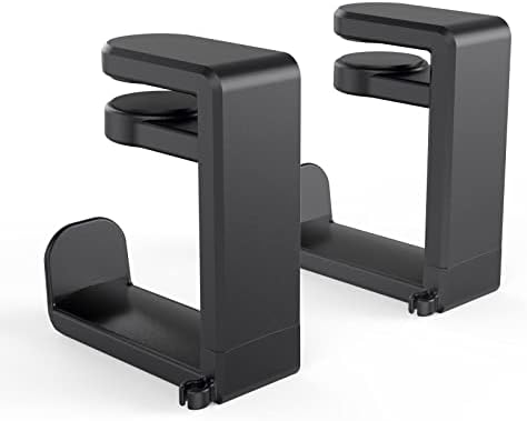 EURPMASK 2 Pack Rotating Headphone Stand,Adjustable Clamp-on Headset Holder by EURPMASKChoosethecolorofeurope