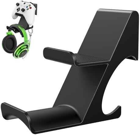 6amLifestyle [Latest Version] Controller and Headphone Holder Stand with Cord Holders for PS5 PS4 Xbox One Switch Pro Gamepad Controller Wall Mount Strong Adhesive/Screws, Shark 11 Pro by 6amLifestyle