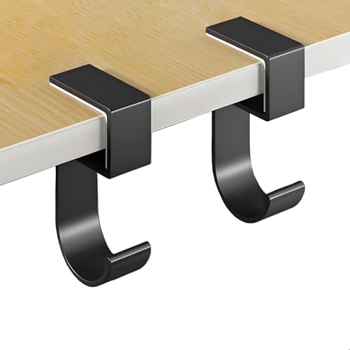 JAKO Headphone Stand, Headset Stand for Desk Aluminum Alloy Headphone Holder Hanger with Fit for Computer Accessories, Study Desk Hook for Xbox/PS4 Gaming Headset, Office, Computer Desk (2 Pcs Black) by JAKO