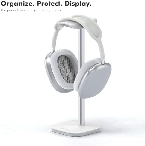 Headphone Stand, Aluminum Desk Headset Earphone Holder (White) - Image 6