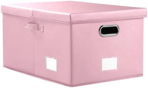 Extra Large Leather Foldable Storage Bins with Lids,Closet Storage Box 70L by Prandom