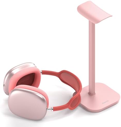Headphone Stand, Aluminum Desk Headset Earphone Holder (Pink) by MANMUVIMO