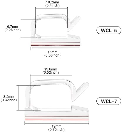 XHF 120PCS 3/4” Clear Adhesive Cable Wire Wall Light Clips, Cord Holder - Image 2