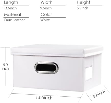 Leather Foldable Storage Boxes with Lids,Closet Storage Bins 15L - Image 5
