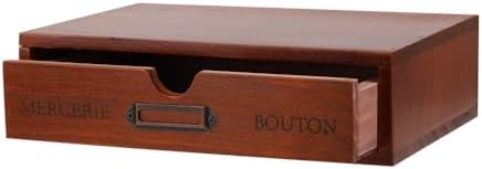 Wooden Drawers Brown Wood Desktop Organizer with Drawers by Unknown
