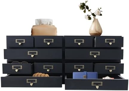 Wooden Desktop Organizer Set 4-Pack 12 Drawers Pine Storage for Tabletop by Unknown