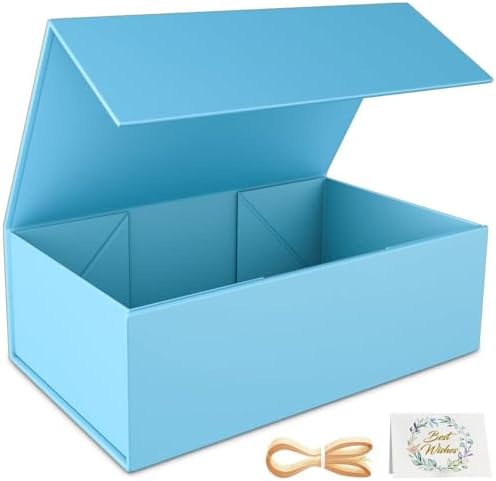 RYDDOY Blue Gift Box, 13.8x9.5x4.3'' Large Gift Boxes with Lids by RYDDOY