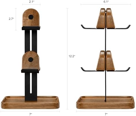 Game Controller Wood Stand, 4-in-1 Black - Image 2
