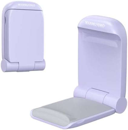 MAMUVIMO Headphone Stand, Headset Stand Foldable ＆ Sticky, Headphone Holder Hook Mount with Non-Slip Silicone, Adhesive Earphone Desk Hanger Clip Space-Saving for Airpods Max, All Earphones- Purple by MANMUVIMO