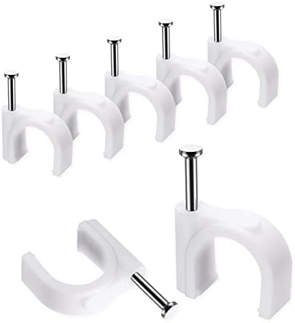 Cable Nails Clips, 100 Pcs, 10mm, Wire Wall Clips, White by Abnii
