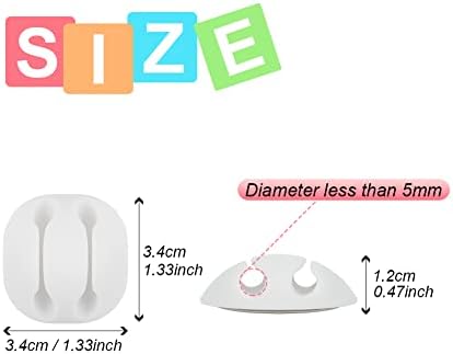 6pcs White Double Cable Clips for Organizing Phone Charger - Image 2