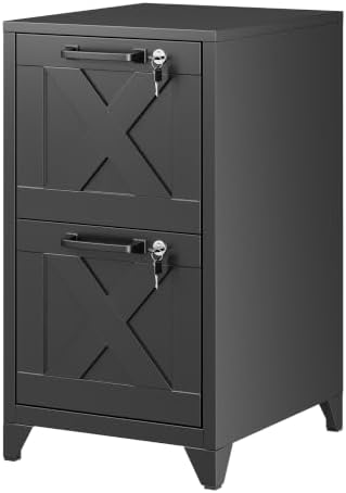 File Cabinet with Lock Vertical Filing Storage Cabinet Office Home Steel for Letter Size File Cabinet Locked,Assembly Required by BYNSOE