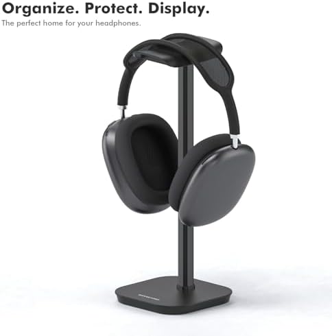 Headphone Stand, Aluminum Desk Headset Earphone Holder (Black) - Image 6