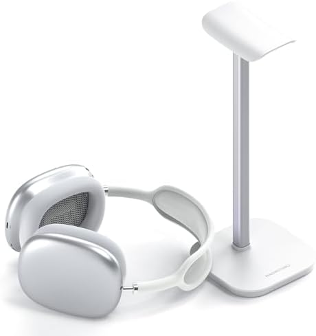 Headphone Stand, Aluminum Desk Headset Earphone Holder (White) by MANMUVIMO