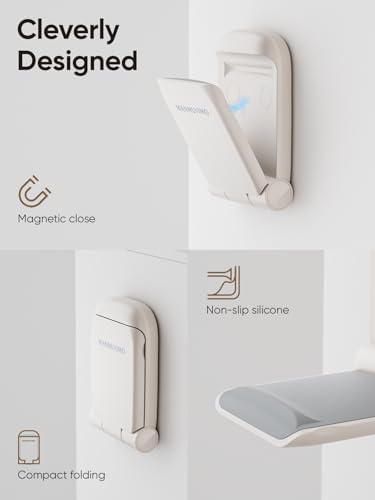 MAMUVIMO Headphone Stand, Headset Stand Foldable ＆ Sticky, Headphone Holder Hook Mount with Non-Slip Silicone, Adhesive Earphone Desk Hanger Clip Space-Saving for Airpods Max, All Earphones- Starlight - Image 6