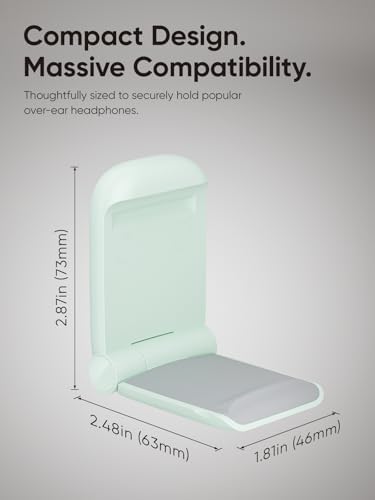 MAMUVIMO Headphone Stand, 2 Pack Headset Stand Foldable＆Sticky, Headphone Holder Hook Mount with Non-Slip Silicone, Adhesive Earphone Desk Hanger Clip Space-Saving for Airpods Max, All Earphones-Green - Image 7