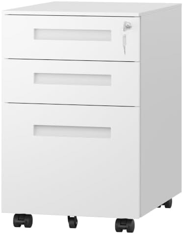 DEVAISE 3 Drawer File Cabinet with Lock, Fully Assembled Except Casters by DEVAISE