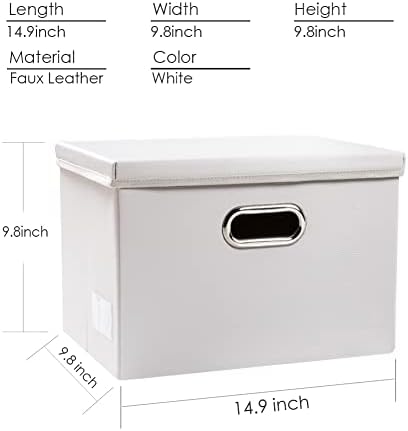 Leather Foldable Storage Boxes with Lids,Closet Storage Bins 24L - Image 4