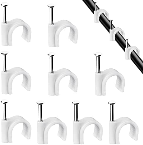 Cable Nails Clips, 100 Pcs, 7mm, Wire Wall Clips, White by Abnii