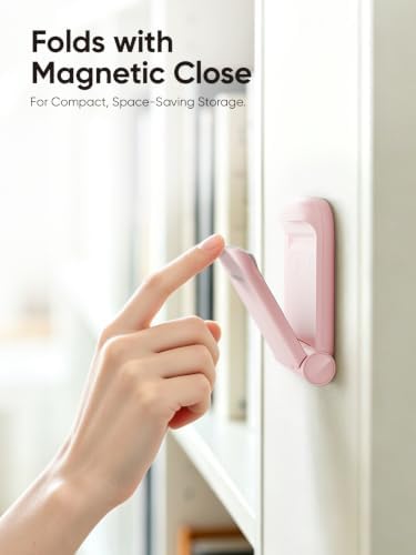 MAMUVIMO Headphone Stand, 2 Pack Headset Stand Foldable＆Sticky, Headphone Holder Hook Mount with Non-Slip Silicone, Adhesive Earphone Desk Hanger Clip Space-Saving for Airpods Max, All Earphones-Pink - Image 5