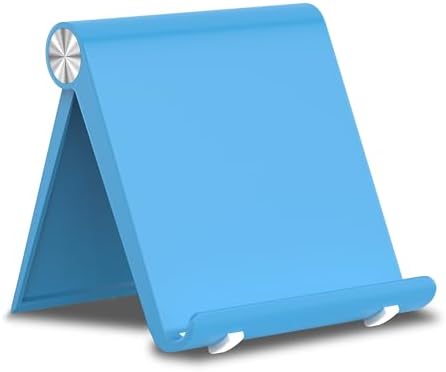 Cell Phone Foldable Stand for Desk, Portable Cell Phone Holder, Adjustable Tablet Dock, Office Desk Accessories for iPhone 18 17 16 15 14 13 Pro Max Air, Galaxy S25, S24, Blue by HZZADZXW