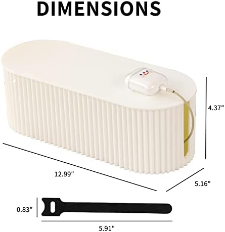Cable Management Box, Plastic Cord Hider Box, Small, White - Image 2