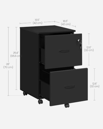VASAGLE 2-Drawer File Cabinet, Small Rolling, Locking, Printer Stand - Image 3