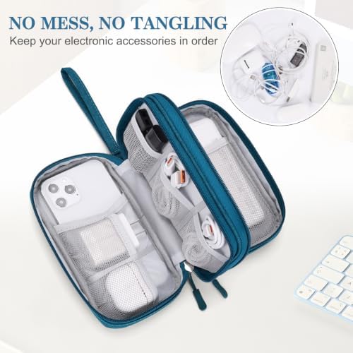 FYY Electronic Organizer, Travel Tech Pouch Bag, Cable Organizer Dark Green - Image 5