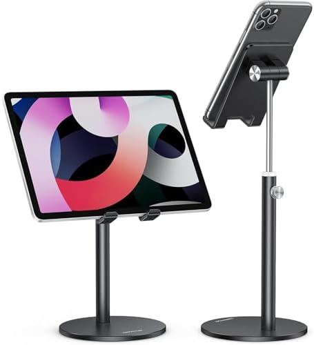 OMOTON CA04 Aluminum Tablet Phone Stand, Adjustable Desk Stand Black by OMOTON