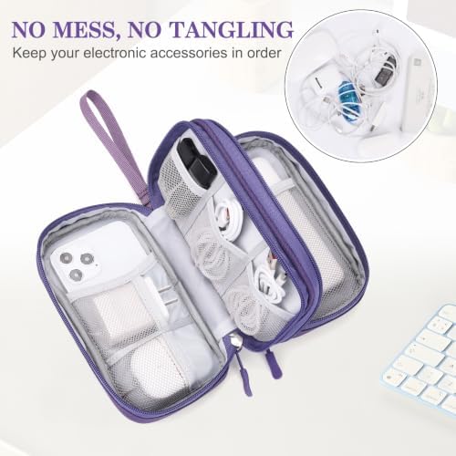 FYY Electronic Organizer, Travel Tech Pouch Bag, Cable Organizer Purple - Image 5