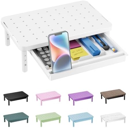 WALI Computer Monitor Stand with Storage, Monitor Riser 3 Height Adjustable by WALI